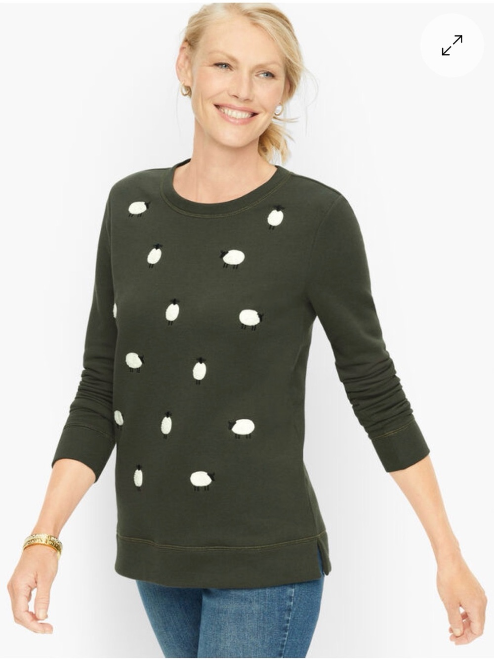 Talbots CREWNECK SWEATSHIRT - EMBROIDERED SHEEP
